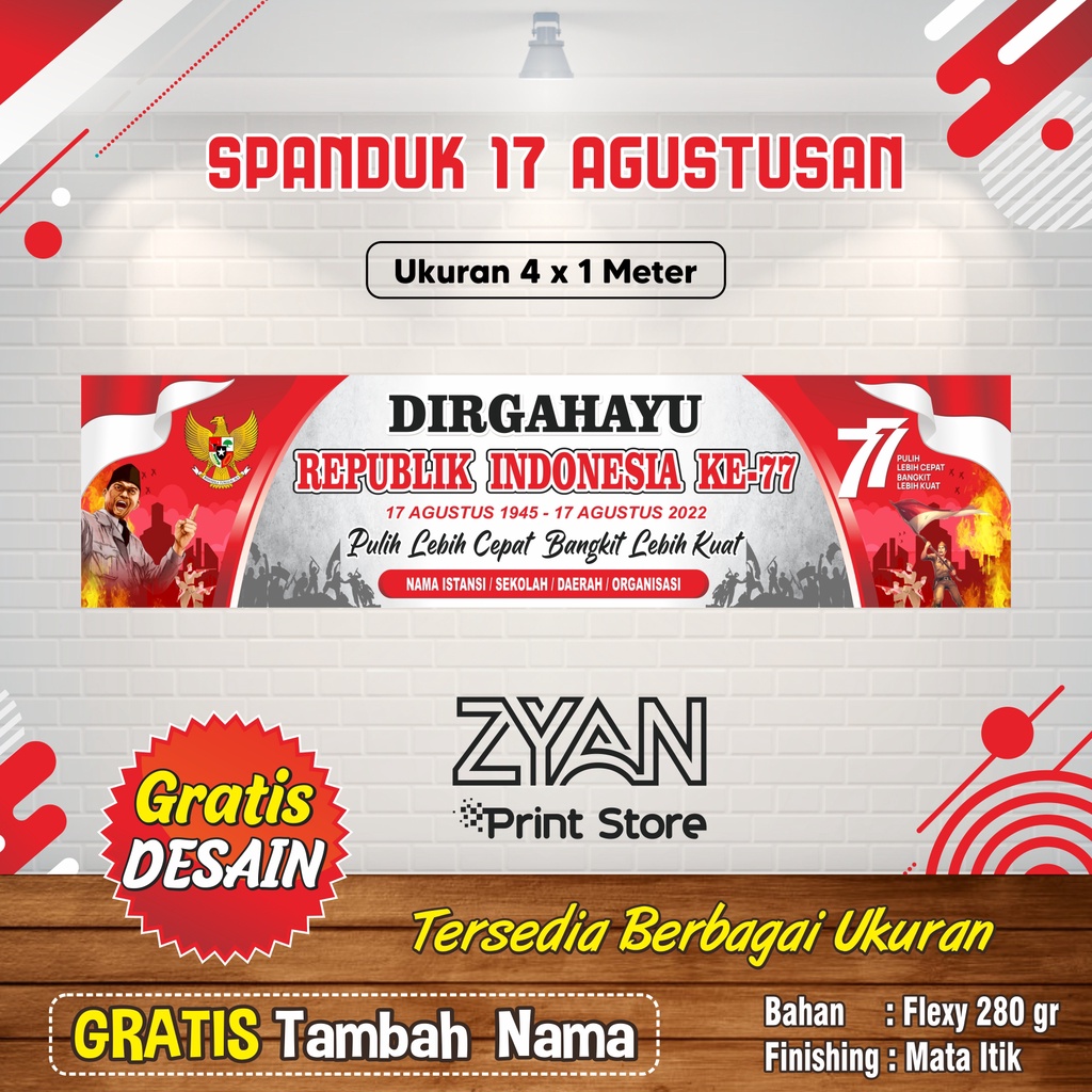 SPANDUK BANNER HUT RI KE 77