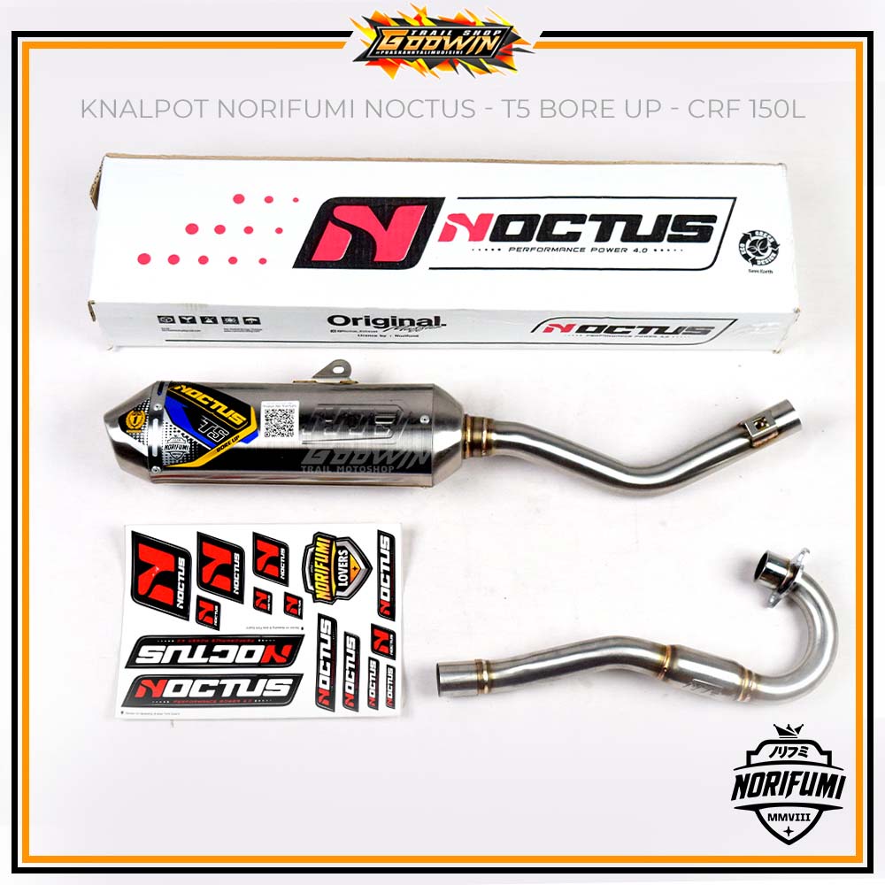 Knalpot Kenalpot Muffler NOCTUS T5 ORIGINAL NORIFUMI STAINLESS / BORE UP CRF 150L KLX BIGFOOT DT NEW WR 155