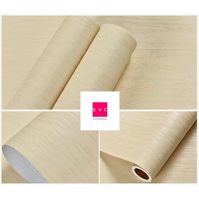 Wallpaper Sticker Dinding Premium Cream Panjang 10Meter x Lebar 45cm