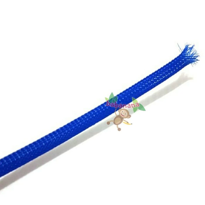 Pembungkus Kabel 4 mm Biru Tua Cable Sleeve braided nylon