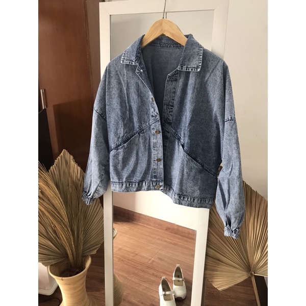 DENIM JAKET  JEANS KOREAN OVER SIZE BAGGY JACKET