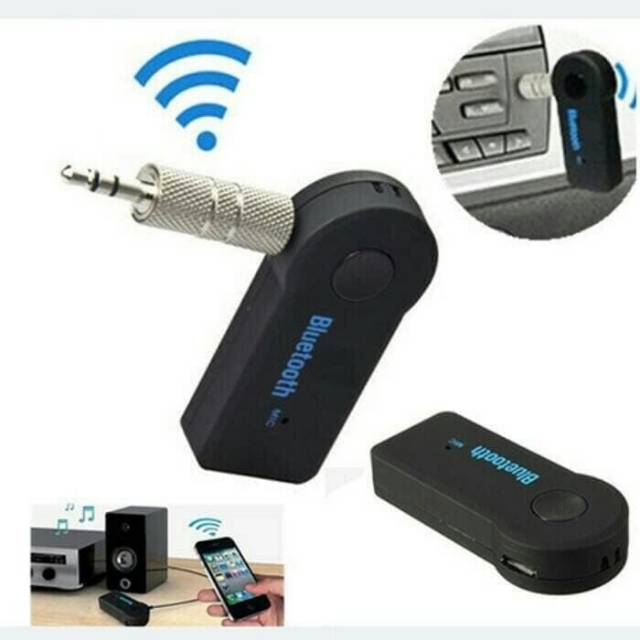 CAR BLUETOOTH AUX RECEIVER ADAPTOR MUSIC AUDIO MIC HP KE MOBIL TANPA KABEL