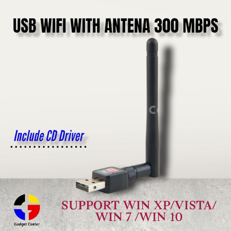 300Mbps Mini Wireless USB Adapter Wlan 802.11g /n Wifi Dongle Lan Card w/antena