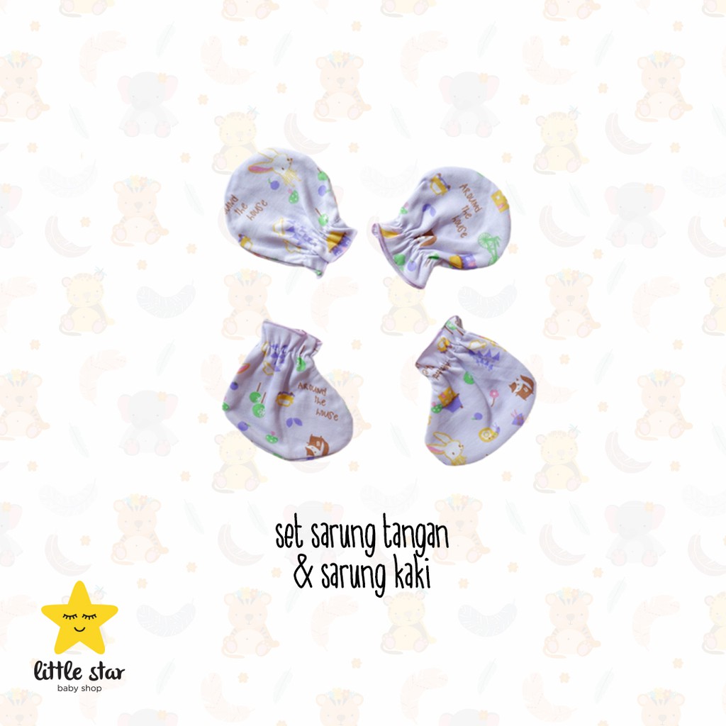 Set Sarung Tangan Sarung Kaki Bayi Y-lin Print