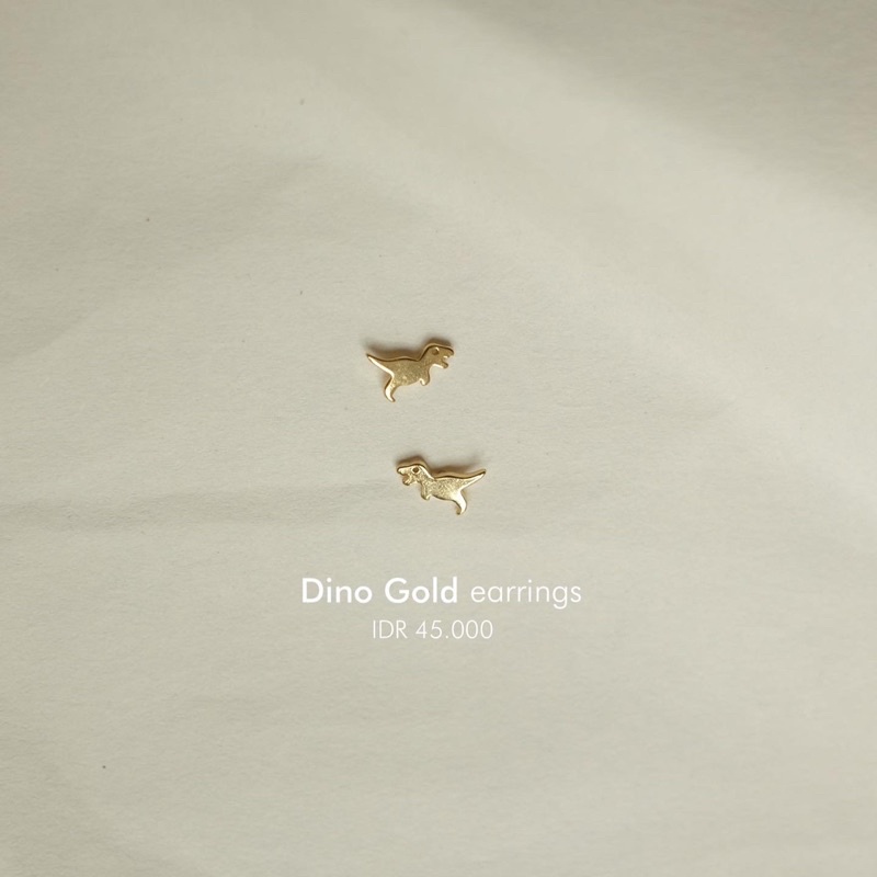 Ark.co - Dino earrings ( t-rex ; brontosaur ; crystal ) anting tusuk fashion dinosaurus