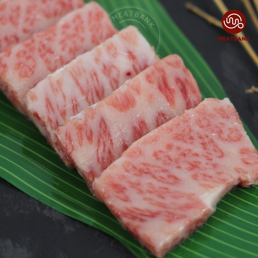 

MEATBANK JAPAN WAGYU KARUBI A5 Kobe Beef Galbi Boneless Yakiniku Grill