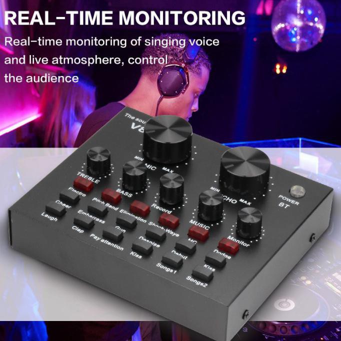 Sound card V8 Mixer Bluetooth SoundCard V8 Audio Soundcard