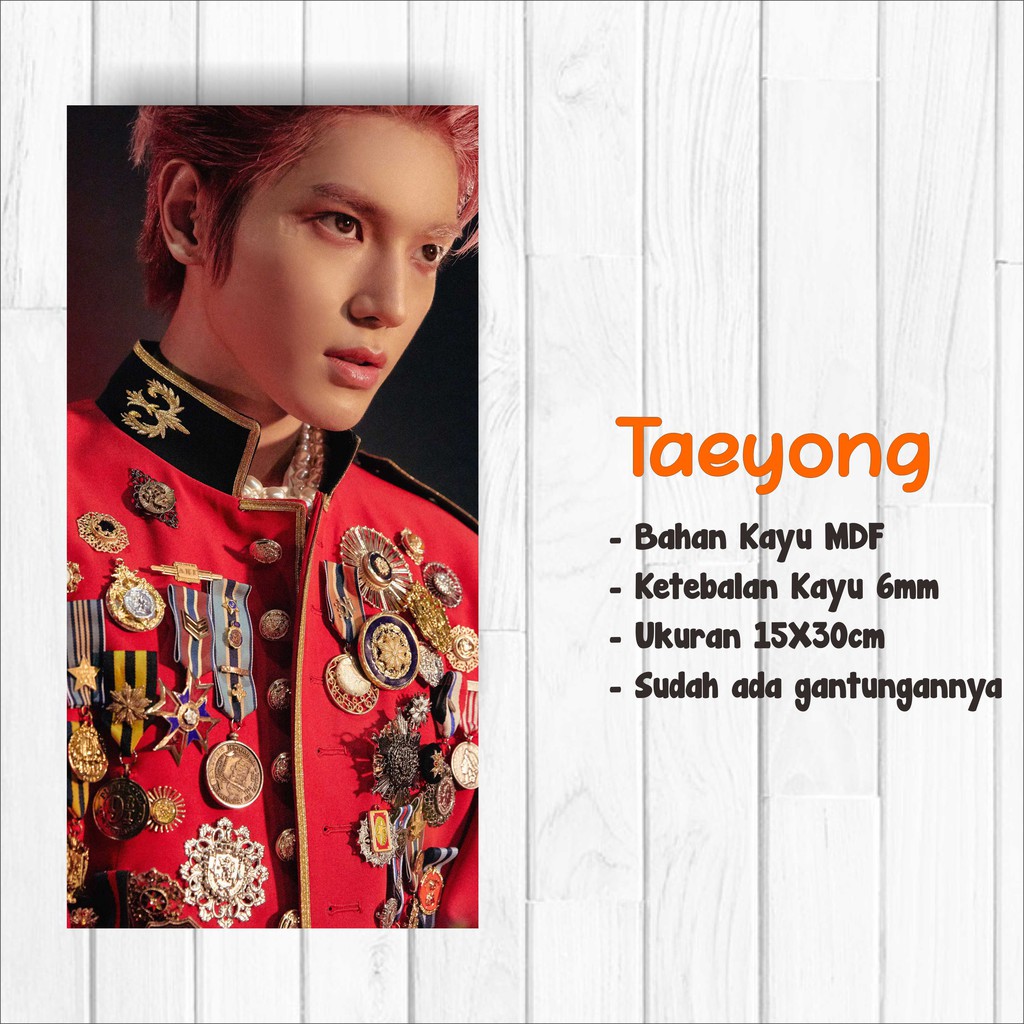 Walldecor NCT127 Taeyong versi Punch Ukuran 15x30cm Wall Decor Poster Kayu Hiasan Dinding KPOP Korea