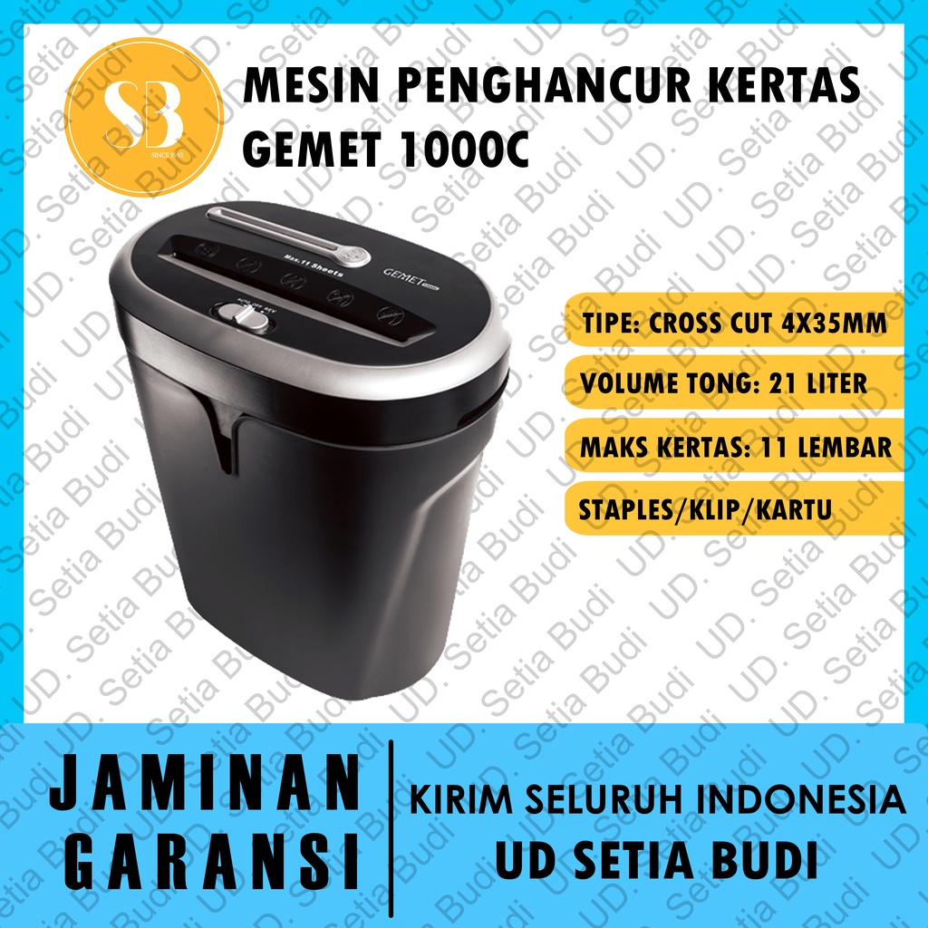 Mesin Penghancur Kertas Paper Shredder GEMET 1000C