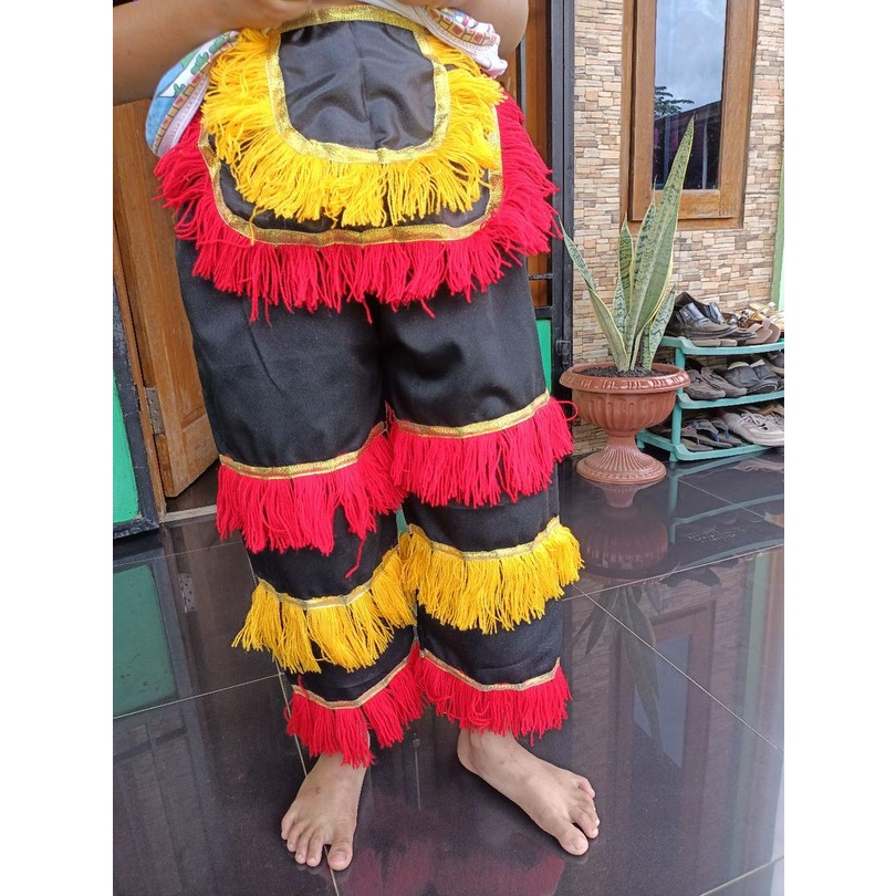 Celana Barongan Anak Sd Murah smp kecil warna merah kuning hijau biru anak2 - Barongan devil anak2 u