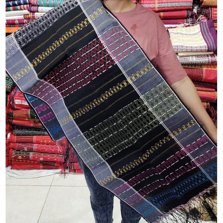 Hande-hande Tarutung Selendang wanita Adat Batak-Hitam-sisi abu