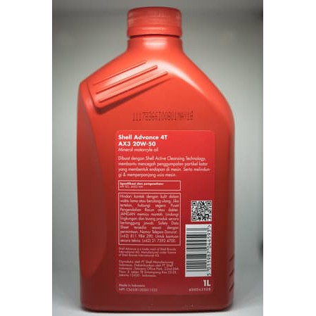 Oli Motor 4T Shell Advance 4T Terbaru AX3 1 Liter