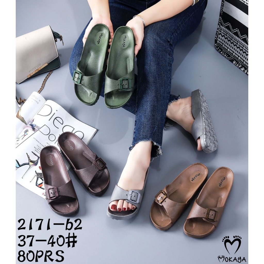 [BEST SELLER] Sandal Slop Jelly Wanita Gesper Simple Casual Cantik Import Mokaya/Sz 36-40 (B-2171-53)