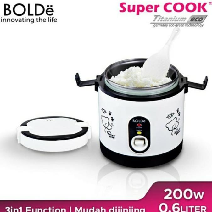 Jual BOLDe Rice Cooker Mini Super Cook Titanium Eco 0.6 Liter Shopee