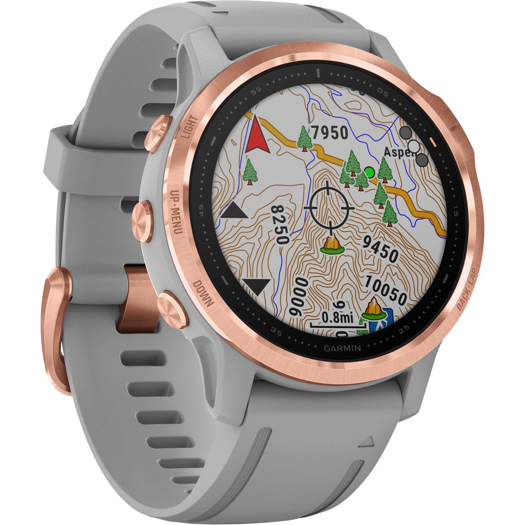 Garmin Fenix 6S Rose Gold-tone with Powder Gray Band Original Garansi Resmi TAM 2 Tahun