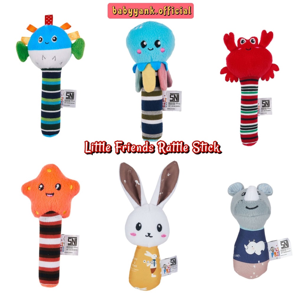 ♥BabyYank♥ BONEKA RATTLE STICK KARAKTER - MAINAN BONEKA BAYI - BONEKA RATTLE BAYI - BABY RATTLE STICK - LITTLE FRIENDS - LFR2043 LFR2130 LFR2150 LFR2160