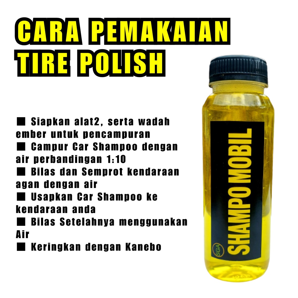 SAMPO MOBIL Car Shampoo Wash&amp;Wax Shampo. Ph Balanced, Foamy 250ml