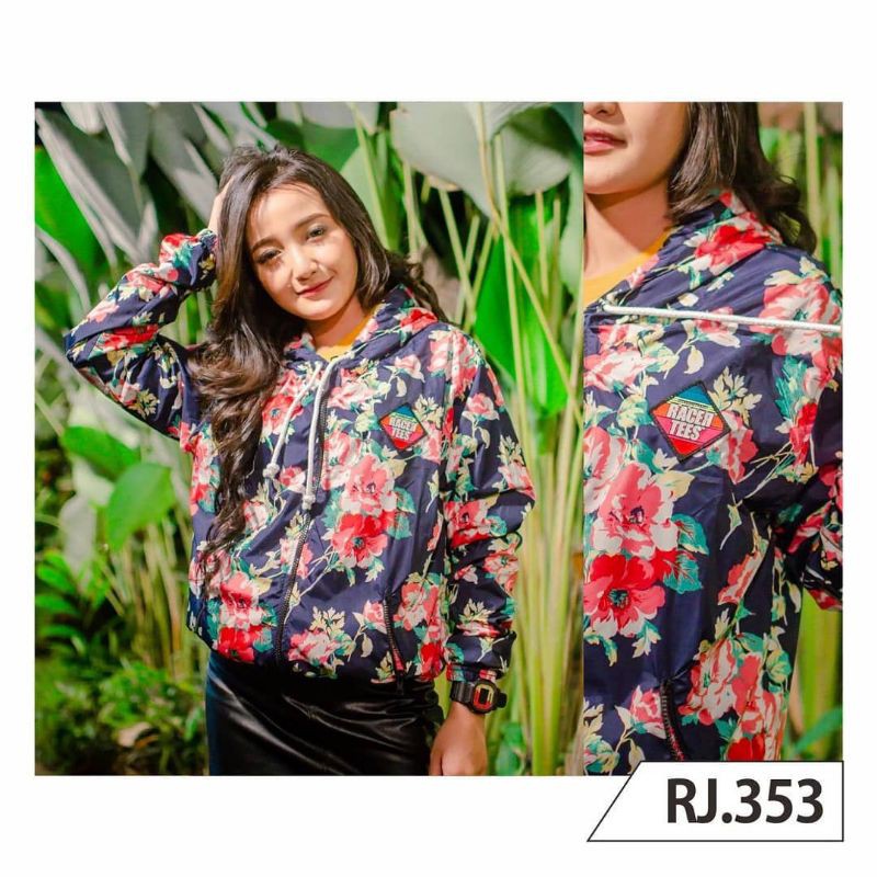 JAKET PARASUT MOTIF BUNGA CODE : RJ. 353 100℅ CAKEP BUAT CEWEK DAN COWOK