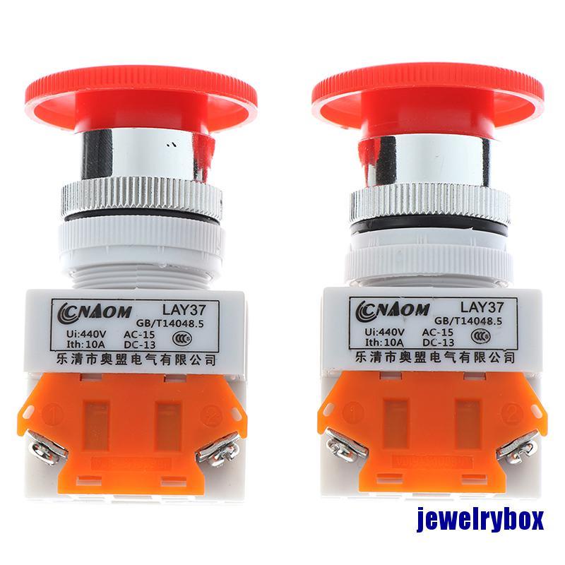 (Jewelrybox) 1pc Tombol Tekan 10a Bentuk Jamur Warna Merah Untuk Stop Darurat Lay37