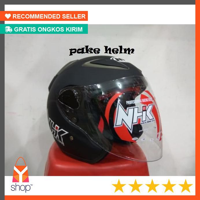 SANGAT BAGUS  HELM NHK R6 SOLID HITAM DOFF R 6