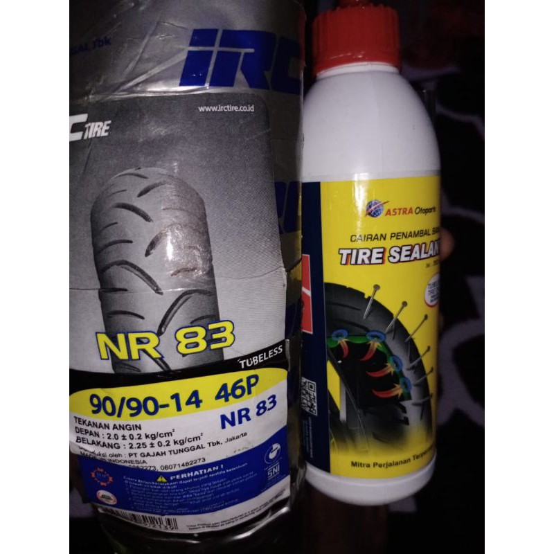 Ban IRC Enviro/Ziggy/Nr 83 uk 90/90-14 + cairan tubeless aspira 350ml for Beat/Vario/Mio/Scoopy/Seri