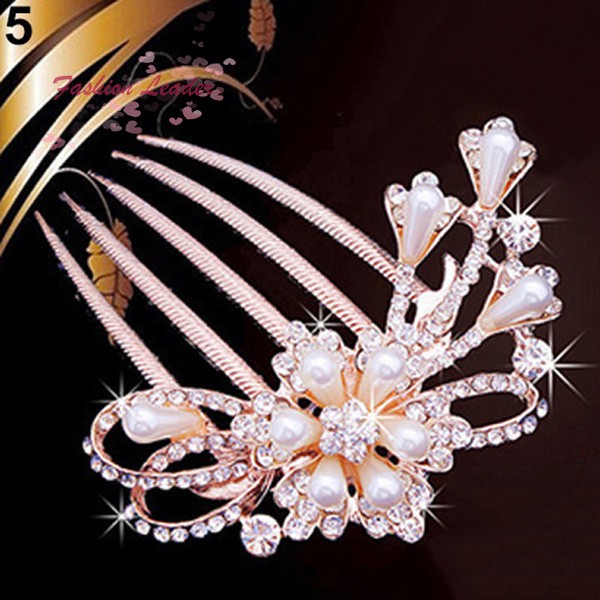 Sirkam Hiasan  Rambut  Bridal dengan Kristal Berlian Imitasi 