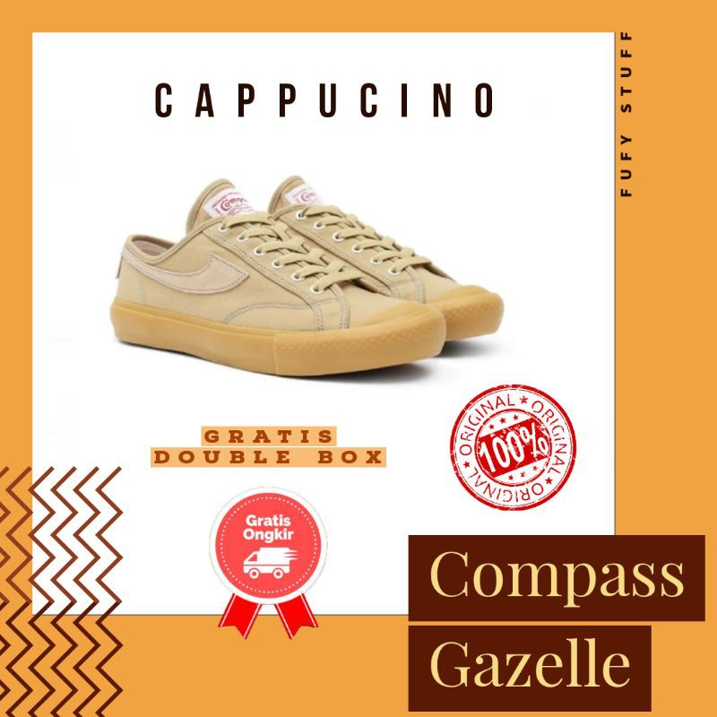 Sepatu Compass Gazelle Low Cappucino Capcin
