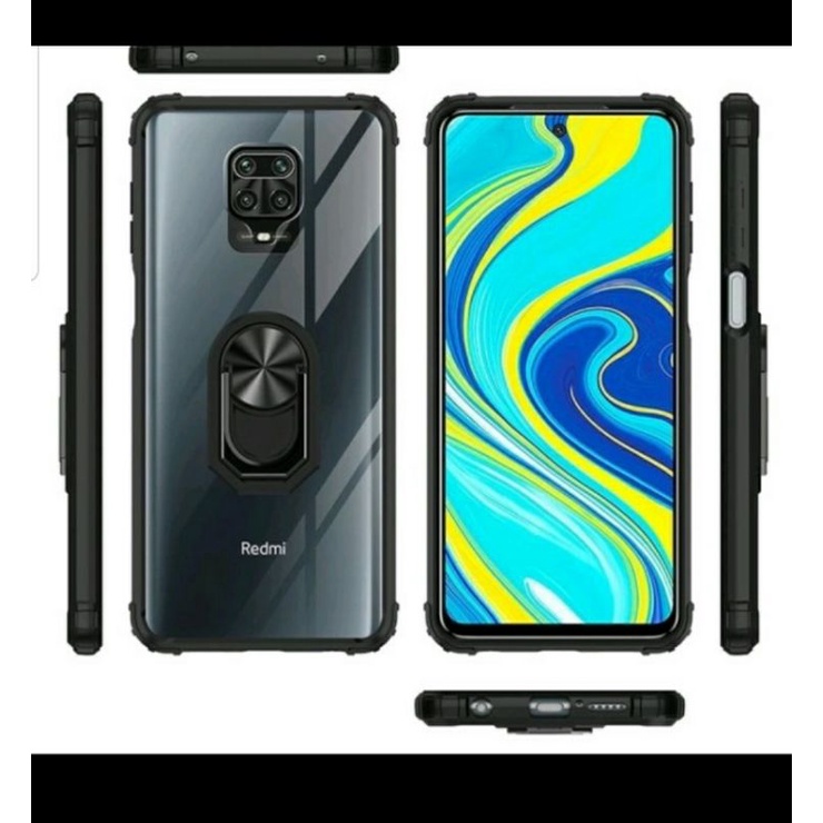 SOFCASE ARMOR SHOCKROP PLUS RING REDMI 9,REDMI 9A,REDMI NOTE 9 SOFCASE TRANSPARAN