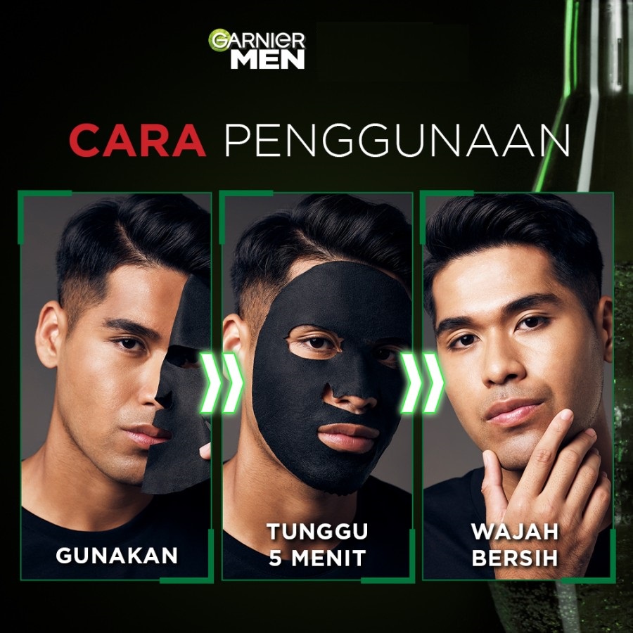 ★ BB ★  Garnier Men Acno Fight Super Mask XL 1 pcs - Masker Wajah Lawan Jerawat dan Sel Kulit Mati
