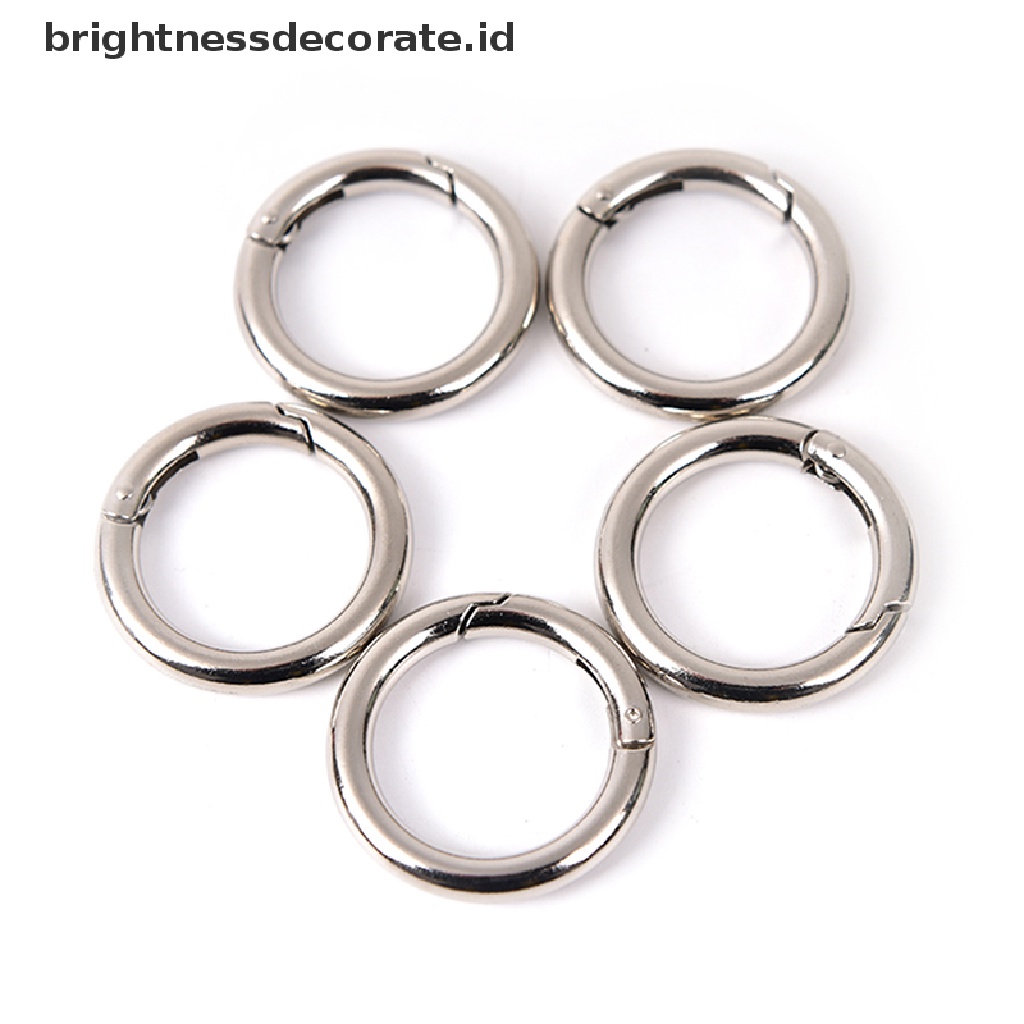 5pcs Gantungan Kunci Carabiner Bulat Bahan Metal Ukuran 25mm