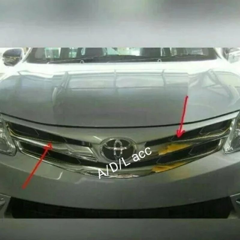 LIS grill grille bumper TOYOTA ALL NEW AVANZA / XENIA 2012 2013 2014 2015 chrome crome hitam doff tempel bagian tengah