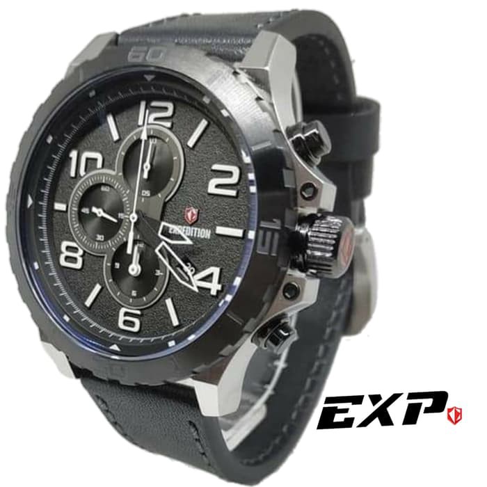 Jam Tangan Original Expedition Chronograph New Silver Black E6778