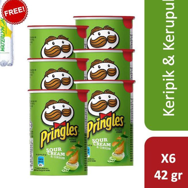 

[KODE PRODUK 89] Pringles Sour Cream & Onion 42 gr x 6 pcs Free Sprite Waterlymon 425 ml TERLAKU..!!