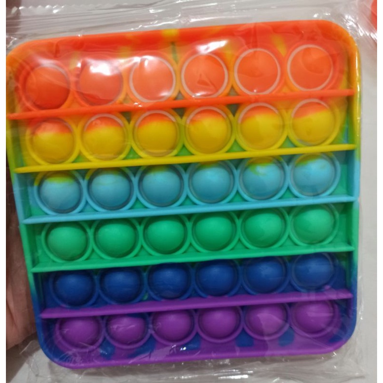 Pop It Rainbow / Fidget Push / Pop It Fidget Toy Mainan Penghilang Stress-Kotak