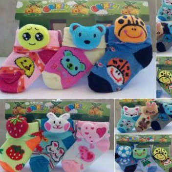 kaos kaki bayi berboneka/baby sock isi 12 pasang