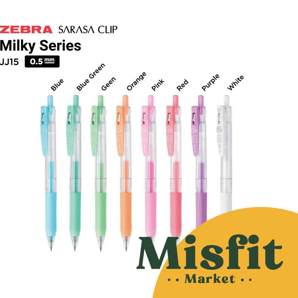 

(E3U2) ZEBRA SARASA CLIP JJ15 Gel Pen 0.5 mm MILK Milky Pulpen //Just@today