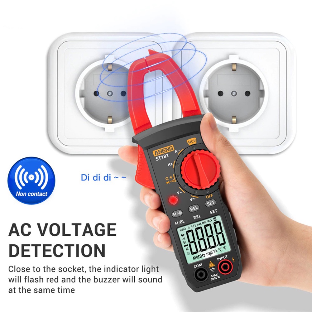 Battery Powered Backlight Resistance Capacitance Frequency Data Hold 4000 Counts Digital Clamp Meter