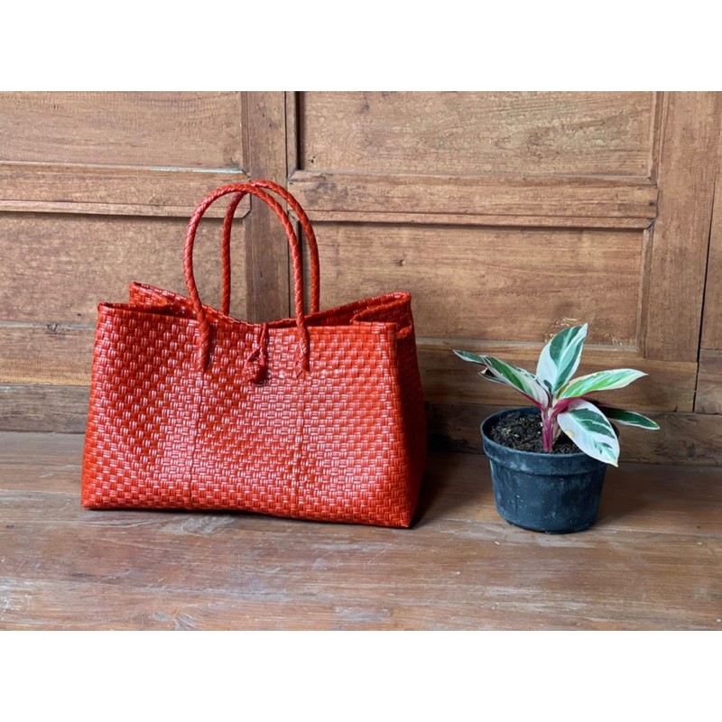 Tas Anyaman XL Jumbo Ukuran 40 x 20 Tinggi 25 Super Cantik Super Premium / Tas Anyaman Hampers