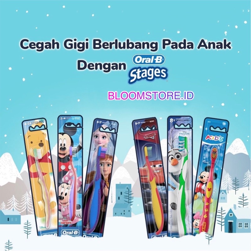 ORAL B Sikat Gigi Anak Bayi Baby Kid Kids Toothbrush Tooth Brush Stage Stages 1 2 3 OralB Oral B