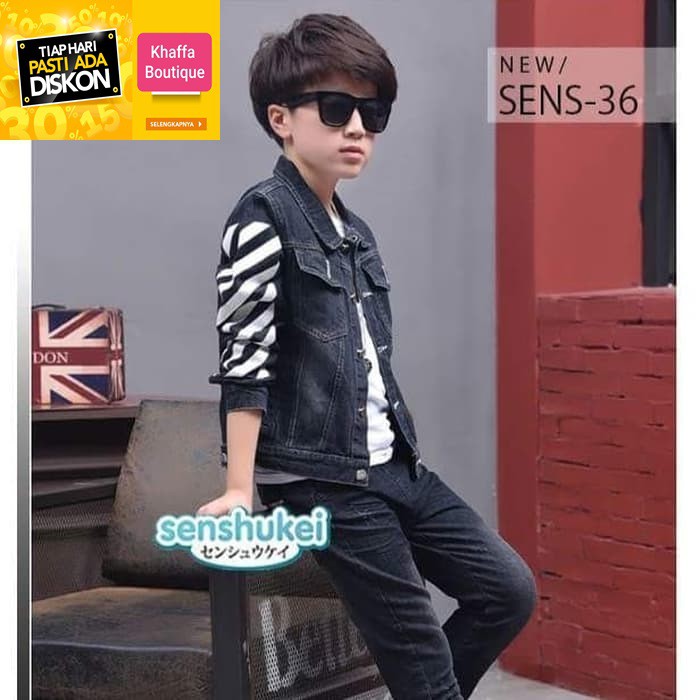 SETELAN ANAK LAKI - LAKI JACKET JEANS ANAK BAJU ANAK IMPORT SENSHUKEI ZY