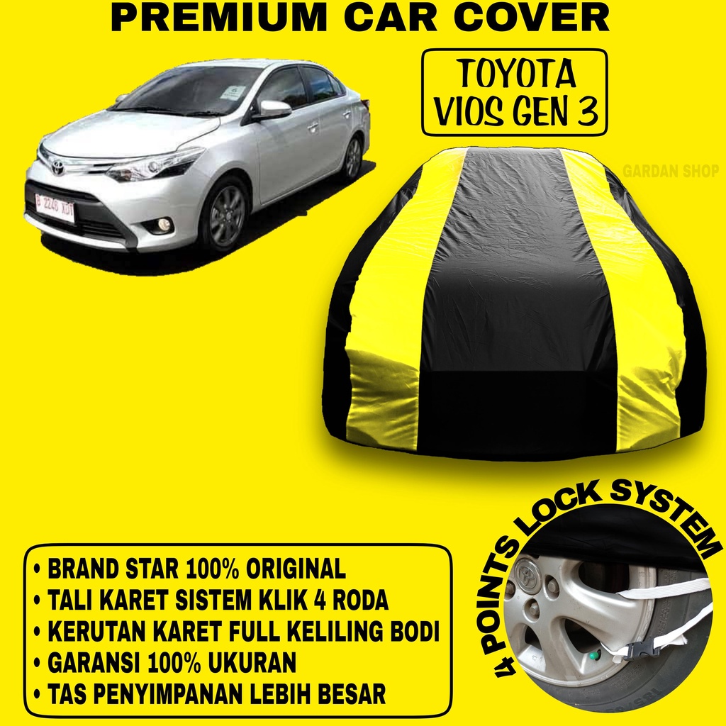 Body Cover TOYOTA VIOS GEN 3 Sarung Strip KUNING Penutup Pelindung Bodi Mobil Toyota Vios Gen 3 PREMIUM