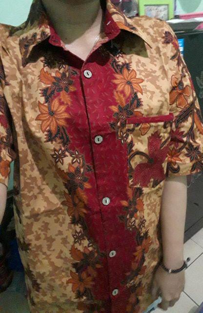 Kemeja Batik Dewasa Lengan Pendek, 113 Og#