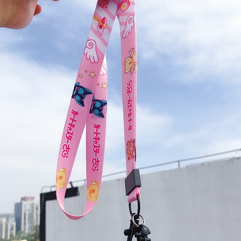 Sakura ponsel lanyard anti-lost halter pendek dan panjang tali pergelangan tangan tahan lama liontin