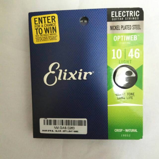 Senar Gitar Listrik Elixir Optiweb 19052 010 Original