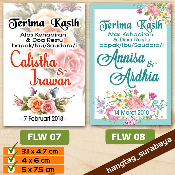 Kartu Ucapan Terimakasih/Tag souvenir/kartu ucapan/ kartu terimakasih/ kupon souvenir/thanks card