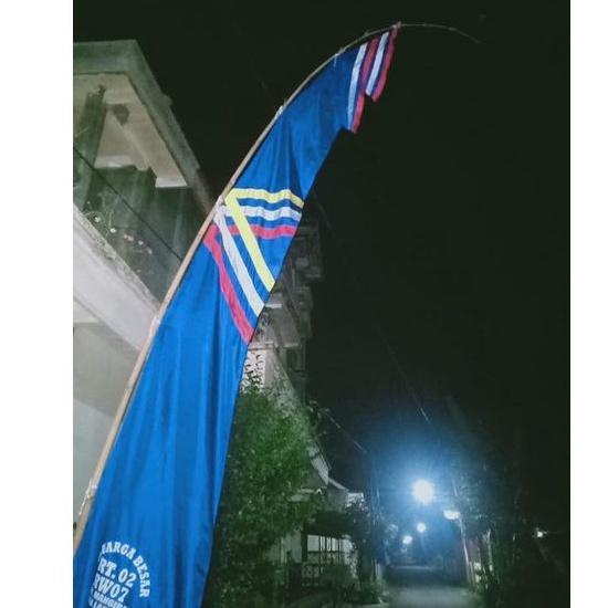 bendera umbul umbul 5meter kombinasi dan sablon, bisa custom model dan sablon