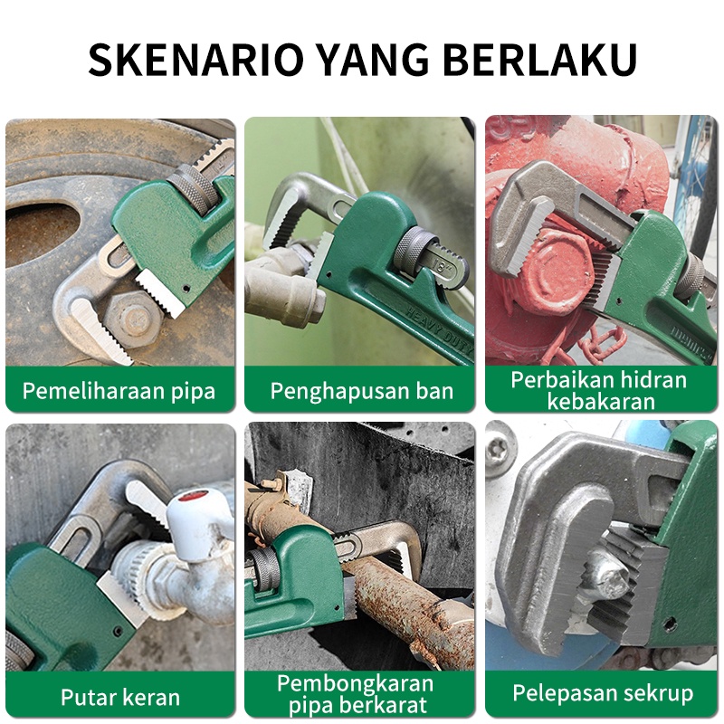 ISKU Kunci Pipa Ledeng Kunci Pipe Wrench 10'' 12'' 14&quot; 18&quot; 24&quot; Kunci Ledeng