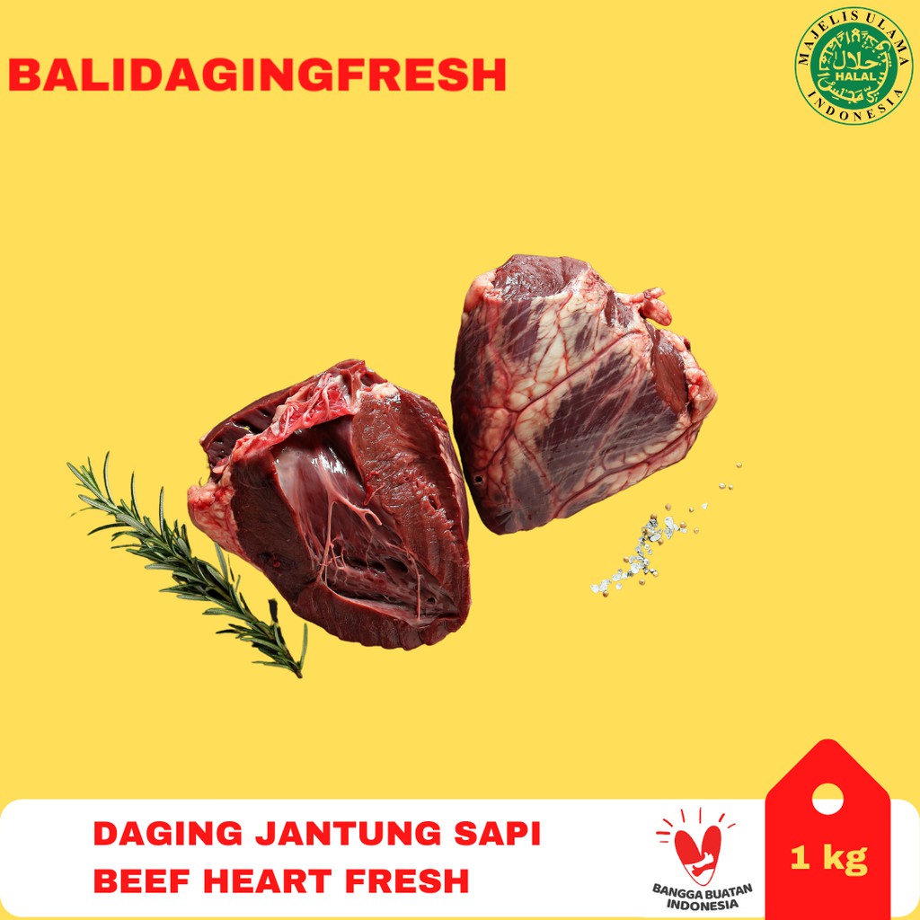 

Daging Jantung Sapi 1 kg / Beef Heart / Jantung Sapi Lokal Segar Halal