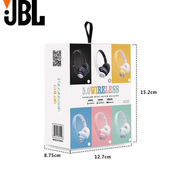 Bluetooth JBL 66BT - Headphone Macaron Aneka Warna Extra BASS