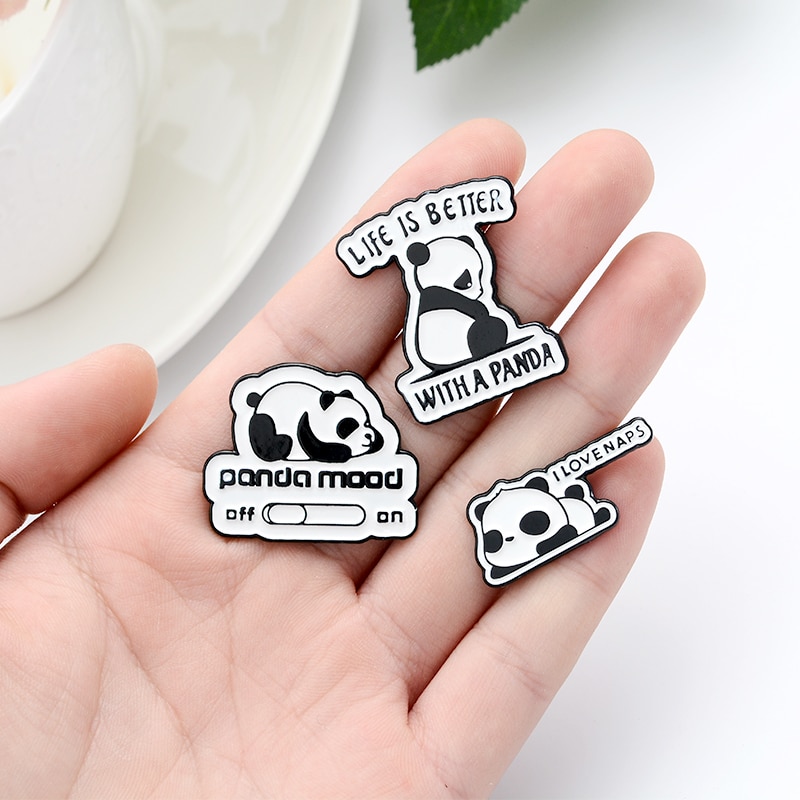 Bros Pin Enamel Desain Kutipan Panda Untuk Hadiah Anak